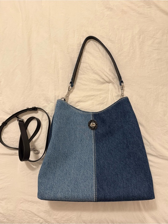 Marc Jacobs Handbags - Marc Jacobs Two-Tone Blue Denim Shoulder Bag with Black Strap